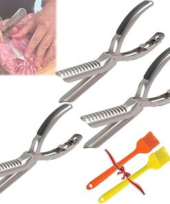 Rib Membrane Removal Tool, Stainless Steel Rib Membrane Remove Tool Kit, Rib Prep Pro, Dishwasher Safe BBQ Accessories, Ergonomic Design for Easy Membrane Removal (3pcs)