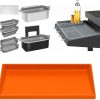 Full-edge 28″ Silicone Griddlle Cover Mat – Silicone Tool Mat – Griddle Grease Cup Liners with Gate: 3 in 1 Grill Accessories for Blackstone 3