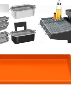 Full-edge 22" Silicone Griddlle Cover Mat - Silicone Tool Mat - Griddle Grease Cup Liners with Gate: 3 in 1 Grill Accessories for Blackstone