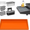 Full-edge 22″ Silicone Griddlle Cover Mat – Silicone Tool Mat – Griddle Grease Cup Liners with Gate: 3 in 1 Grill Accessories for Blackstone 3
