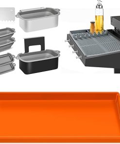 Full-edge 28" Silicone Griddlle Cover Mat - Silicone Tool Mat - Griddle Grease Cup Liners with Gate: 3 in 1 Grill Accessories for Blackstone