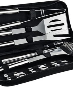 BBQ Tool Set 22 Piece Stainless Steel Grill Utensils Kit Brush Fork Tongs for Camping Outdoor
