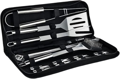 BBQ Tool Set 22 Piece Stainless Steel Grill Utensils Kit Brush Fork Tongs for Camping Outdoor