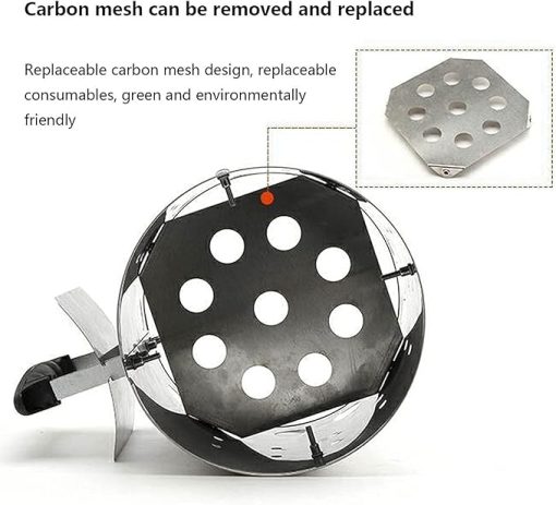 Charcoal Chimney Starter Set Fireplace Accessories Lighter Cubes BBQ Heat Resistant Gloves Blower BBQ Tools - Image 2