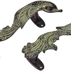 Indian Shelf 1 Piece Pulls | Antique Pulls | Brass Bulk Cabinet Pulls | Peacock Cabinet Handles Long | 19.81 Cm Handles 2