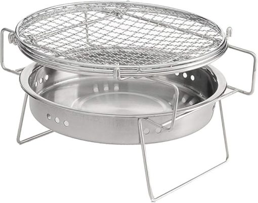 BBQ Grill Outdoor Portable Stainless Steel BBQ Grill Folding BBQ Grill Mini Pocket BBQ Grill Barbecue Accessory for Home Park Camping Picnic Tool