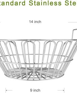 Seleware Innovative Stainless Steel Lump Charcoal Fire Basket, Grill Baskets for the Large Big Green Egg, Primo Kamado and Large Grill Dome, 14 Inch Diameter 2