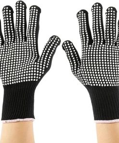 1 Pair Barbecue Glove Resistant Oven Gloves Kitchen Fireproof Gloves Anti-Slip Gloves Cooking(D)