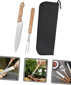 BESPORTBLE 3 Sets BBQ Grill Accessories Fork Cutter Grilling Tool Kit Tool Case Kitchen Essentials for Outdoor Cooking 2