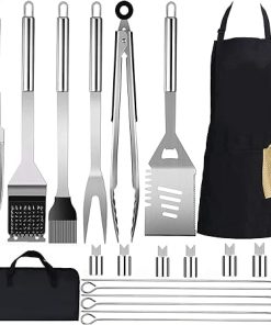 SEFAX BBQ Grill Accessories, 20PCs BBQ Tools Set, Stainless Steel Grill Tools Set, Grilling Kit for Men Womens, Barbecue Utensils Gift for Camping