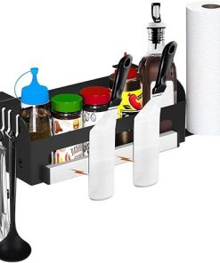 Blackstone Caddy, Griddle Caddy for Blackstone 28"/36" Griddles/Prep Cart, Space Saving Blackstone Griddle Caddy, BBQ Blackstone Accessories Caddy with Paper Towel Holder & Magnetic Tool Holder