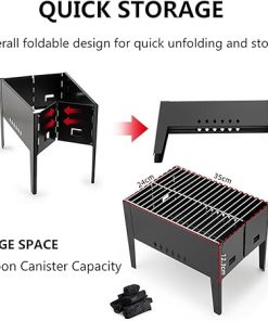 SEFAX BBQ Tools Set with Foldable Grill and Storage Case, Grill Accessories, Portable Grilling Utensil Kit – Camping Kitchen Utensil Set for Cooking and Camping Grilling Accessories 2