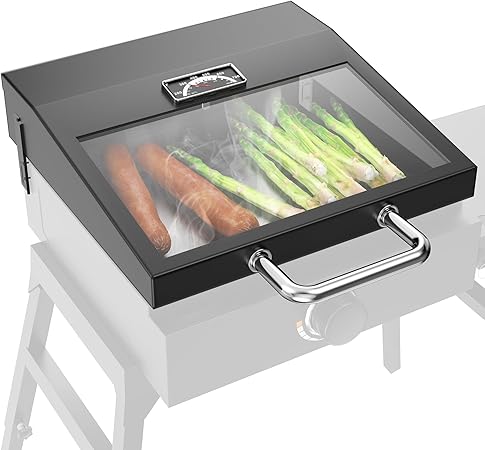 Upgraded Griddle Lid for Blackstone 17 Inch 1650 Gas Tabletop Griddle, Flat Top Hinged Hood Lid with Clear View Window and Handle Replacement Parts for Blackstone Tabletop 5010 Grill Hard Cover Upgraded Griddle Lid for Blackstone 17 Inch 1650 Gas Tabletop Griddle, Flat Top Hinged Hood Lid with Clear View Window and Handle Replacement Parts for Blackstone Tabletop 5010 Grill Hard Cover