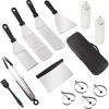 BBQ Accessories, 6PCS Non-Stick Coating Barbecue Tools Set for Men, Outdoor Stainless steel Grill Utensils Set with Baking spatula, Baking Folder, Spatula, Fork and Brush,for Cooking Camping Grilling 4