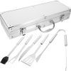 1Set BBQ Grill Tool Heavy Duty Grilling Utensils with Ergonomic Handles Portable Accessories for Outdoor Cooking Grill Lovers and Campers 4
