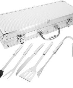 1 Set Stainless Steel BBQ Accessories Grill Tool Kit for Outdoor Cooking Compact Storage Box for Camping Ergonomic Design for Easy Handling Durable and Lightweight Grilling