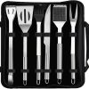 6PC Heavy Duty BBQ Grill Tools Set, Stainless Steel Accessories Kit with Storage Bag, for Camping, Traveling & Outdoor Cooking