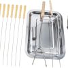 Charcoal Grill Set, Stainless Steel Portable Folding Charcoal Barbecue Grill, Barbecue Tool Kits for Outdoor Picnic Patio Backyard Camping Cooking 3