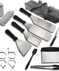 15 PCS BBQ Grill Tools Set,Stainless Steel Grilling Kit, Complete Grilling Accessories in Portable Bag for Outdoor Barbecue, Picnic or Outdoor Camping