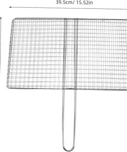 BESPORTBLE Stainless Steel Bbq Fish Grill Basket Durable Rack for Grilling Seafood Vegetables for Camping Picnics Easy to Clean Portable Cooking Equipment 2