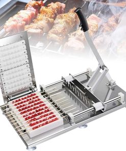 Skewer Meat Machine TBVECHI Meat Skewer Kebab Maker Machine Manual Mutton kebab Machine BBQ Bamboo Skewer Satay String Making Machine