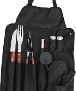 Full Set BBQ Tools Portable Grill Utensils Kit Fork Knife Clip Seasoning Bottles Glove Stainless Steel BBQ Utensils for Outdoor Cooking