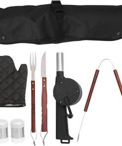 VICASKY Portable BBQ Tools Kit 8-Piece Grill Utensils Set Fork Storage Bag for Outdoor Use