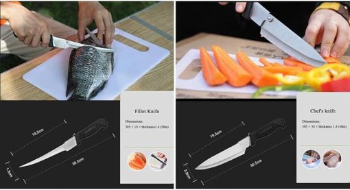 Stainless Steel Barbecue Grilling Accessories - 8 Pcs Utility BBQ Grill Tool SetStainless Steel BBQ Tools for Outdoor Indoor Barbecue Grilling Set - Image 2