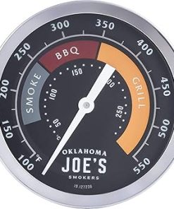 Oklahoma Joe’s Analog Temperature Gauge + Stainless Steel Offset Smoker Charcoal Firebox Basket 2