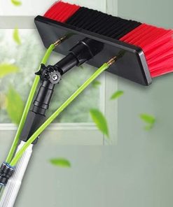 Telescopic Window Cleaner Water Wash Brush Kit(5m-12m) Window and Solar Panel Cleaning System W/Brush Telescopic Pole Windows Cleaning Washing Tool 30/50cm Brush Head