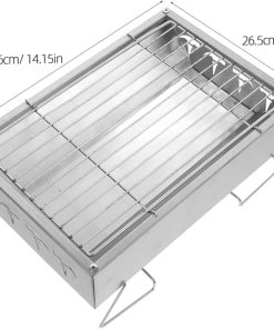 GANAZONO Outdoor Barbecue Grill Camping Bbq Stove Stainless Steel Compact Folding Design Easy to Clean for Adventures 2