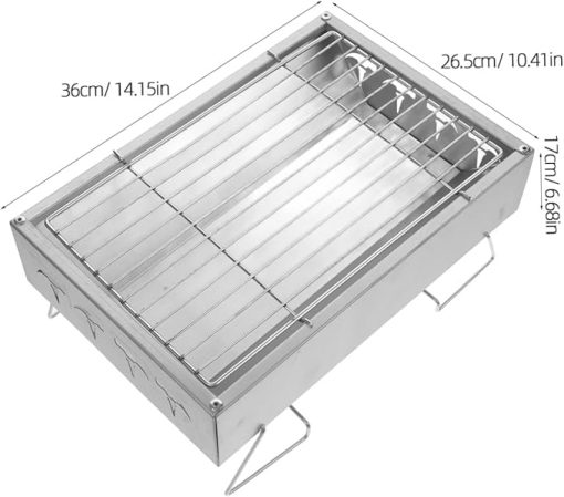 GANAZONO Outdoor Barbecue Grill Camping Bbq Stove Stainless Steel Compact Folding Design Easy to Clean for Adventures - Image 2
