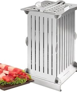 49 Holes Skewer Kebab Maker Tool, Manual Skewer Machine, Skewer Making Tool, 49 Skewers/5min and Even in Size, 304 Stainless Steel Material, Simple to Disassemble and Clean, for BBQ Party