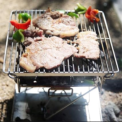Portable Stainless Steel BBQ Grill Folding BBQ Grill Outdoor BBQ Grill Camping Picnic Barbecue Tool Barbecue Accessories 2 Portable Stainless Steel BBQ Grill Folding BBQ Grill Outdoor BBQ Grill Camping Picnic Barbecue Tool Barbecue Accessories - Image 2