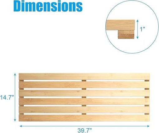 Pellet Grill Storage Shelf Compatible with Traeger Pro Series 34 Pellet Grill, Bamboo Grill Bottom Shelf for Traeger Pellet Grill Accessories to Provide More Storage Space - Image 2