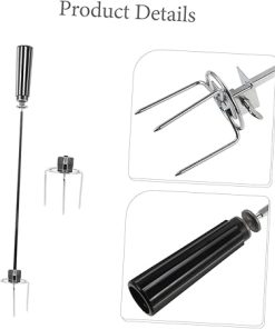Sosoport 1 Set Heavy Duty Roast Chicken Fork Handle for Bbq Oven Air Fryer Portable Kitchen Gadget for Outdoor Grilling and Cooking 2