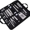POPETPOP Outdoor BBQ Tools BBQ Tools Kit Stainless Steel Grill Utensils Compact Grill Accessory Storage