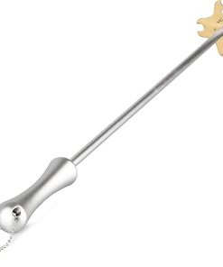 Sage Owl Bristle-Free Brass BBQ Grill Scraper with 17.5’’ Handle – Extra Portable Grill Cleaner Tool Barbecue Grilling Accessories Combo Pack – Gift Ideas for Men 2