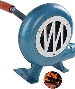 Hand Crank Blacksmith Forge Blower - Manual Iron Gear BBQ Blower, Portable Iron Gear Popcorn Fan, Outdoor Cooking BBQ Fan Air Blower, Barbecue Fire Bellows for Picnic Camping Stove Accessories(300W)