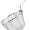 Fried basket, Stainless Steel Strainer Frying Basket Utility Folding Frying Basket Strainer Kitchen Tools(L)