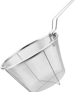 Fried basket,SnackContainer,SnackHolder,Universal Grill BasketChip Basket Stainless Steel Strainer Frying Basket Utility Folding Frying Basket Strainer Kitchen Tools (Color : Small)(Large)