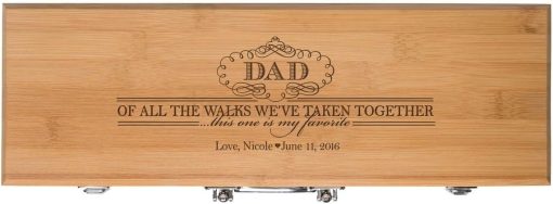 LifeSong Milestones Dad Personalized Wedding Gift Ideas Custom Engraved BBQ Tools Grill Accessories Tool Set 3pc Stainless Steel Barbecue Gift Set for Outdoor Grills (Dad of All The Walks) - Image 2