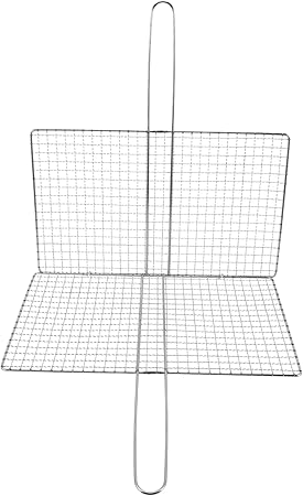 Portable Stainless Steel Fish Grill Basket Clip Style Accessory for Outdoor Camping Picnics for Grilling Fish Vegetables and Meat Durable Safe Easy to Use Portable Stainless Steel Fish Grill Basket Clip Style Accessory for Outdoor Camping Picnics for Grilling Fish Vegetables and Meat Durable Safe Easy to Use