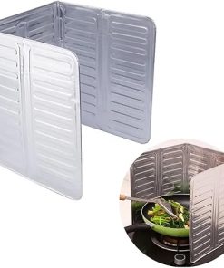 BBQ 1/2 Pcs Outdoor Stove Windscreen Foldable Aluminum Foil Stove Windshield for Camping Cooking Burner Windproof Screen Accessories(2 Pcs) 2