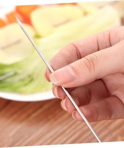 100pcs Bbq Skewers for Grilling Double Skewers for Chicken Kebabs Stainless Steel Bbq Sticks for Grills Outdoor Cooking 2