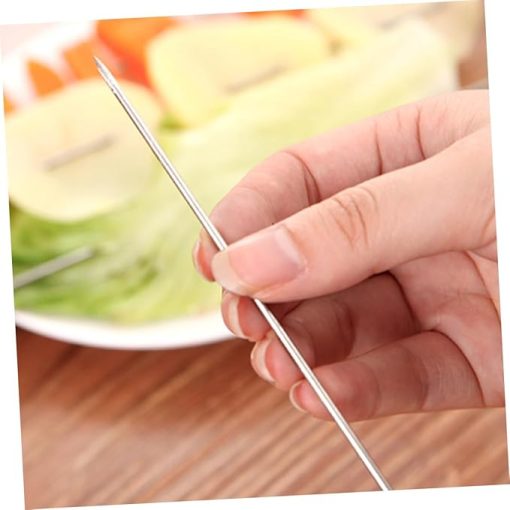 100pcs Bbq Skewers for Grilling Double Skewers for Chicken Kebabs Stainless Steel Bbq Sticks for Grills Outdoor Cooking - Image 2