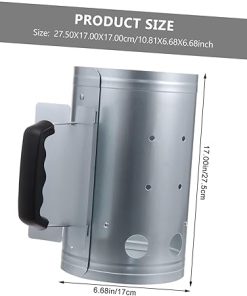 1pc Outdoor BBQ Tool Fast Charcoal Ignition Barrel Carbon Stove BBQ Fire Starter Heatproof Handle and Insulation Layer 2