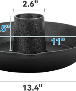 Charkettle Cast Iron Poultry Roaster Insert and BBQ Flat Griddle, Gourmet BBQ System Accessories for 22″ Kettle Grills/Oven/Smoker 2