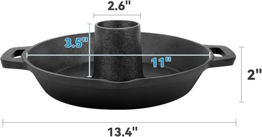 Charkettle Cast Iron Poultry Roaster Insert and BBQ Flat Griddle, Gourmet BBQ System Accessories for 22" Kettle Grills/Oven/Smoker - Image 2