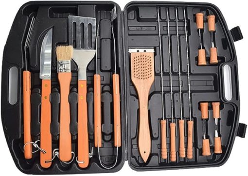 18pcs Extra Thick Stainless Steel Grill Tool Set for Men, Heavy Duty Grilling Accessories Kit for Backyard, BBQ Utensils Gift Set with Spatula